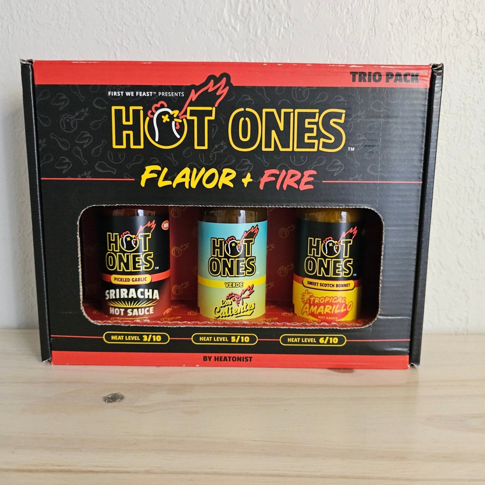 Hot Ones Flavor Fire Trio Pack Hot Sauce‎ Gift Set Heatonist 3 Pack New